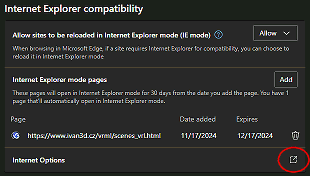 Internet Options Settings